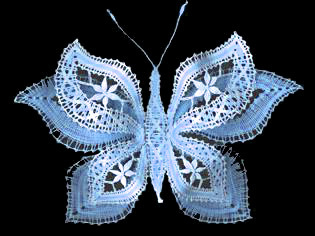 Klöppelbrief Schmetterling 3 D 15 x 19 cm