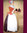 Klöppelbrief Schokoladenmädchen mit Hintergrundbild 40x22 cm
