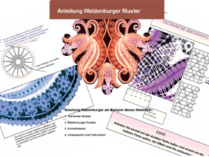 Anleitung Waldenburger Muster mit ausführlichen Zeichnungen, Erklärungen und Bildern. 8 Seiten