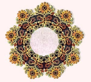Klöppelbrief Sonnenblumendecke 65 cm
