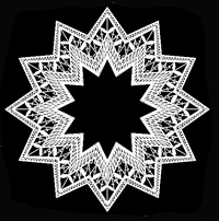 Klöppelbrief Sternendecke 36 cm