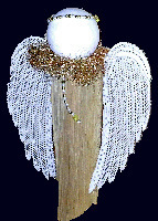 Klöppelbrief Engelflügel 18 cm für Holzscheitengel