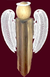Klöppelbrief Engel Scheitholz Größe variabel Höhe 25,5 cm