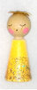 Klöppelset Miniengel 3,6 cm mit Klöppelmuster gelb