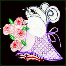 Klöppelbrief Mäuschen mit Rosen