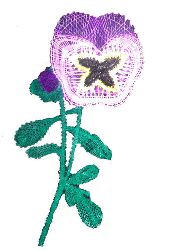 Klöppelbrief Blumen für Blumenkinder Hubrig Stiefmütterchen