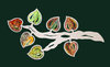 Rahmen Zweig mit kleinen Blättern 38 x 20 cm Tischlerarbeit
